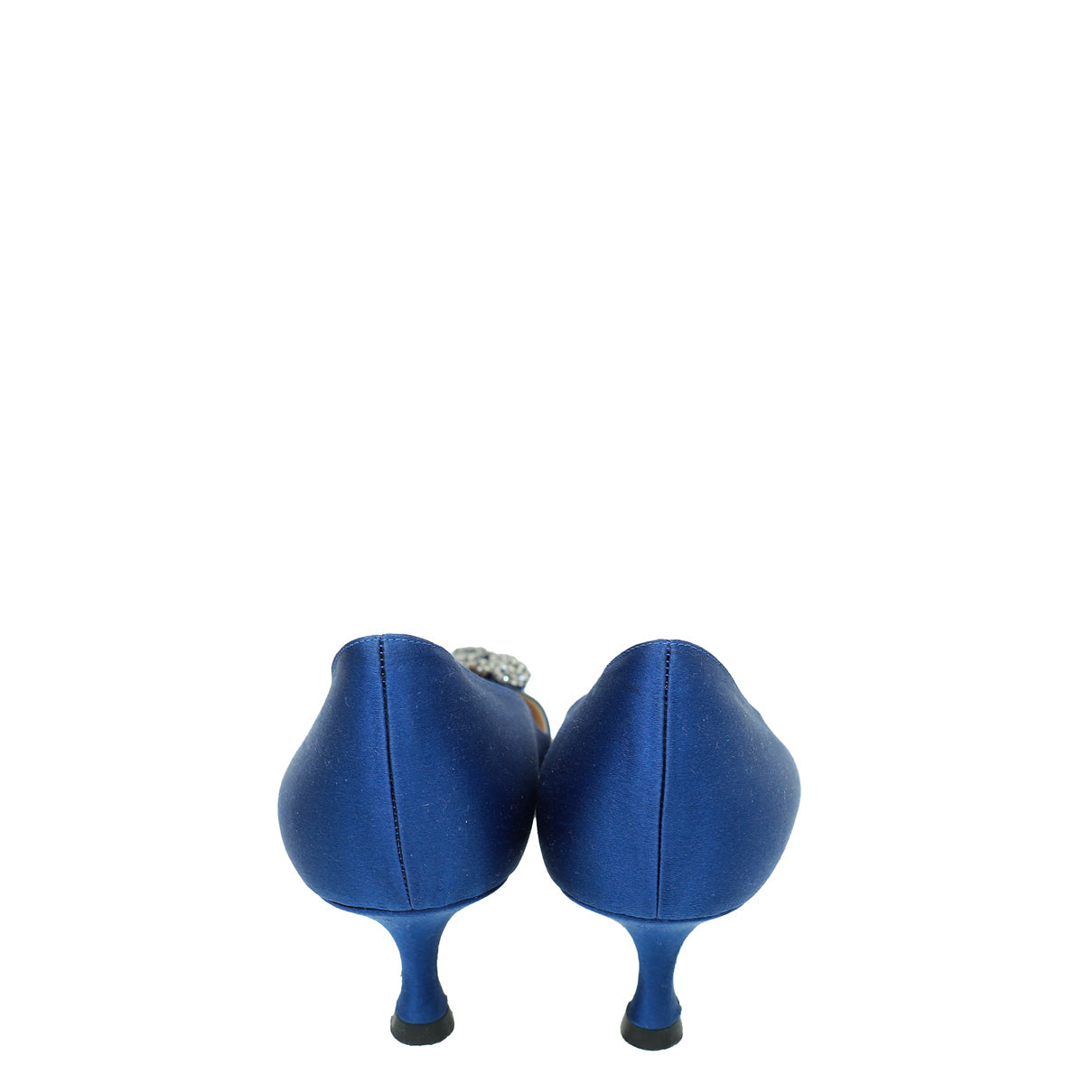 Manolo Blahnik Blue Satin Crystal Hangisi Pump 38
