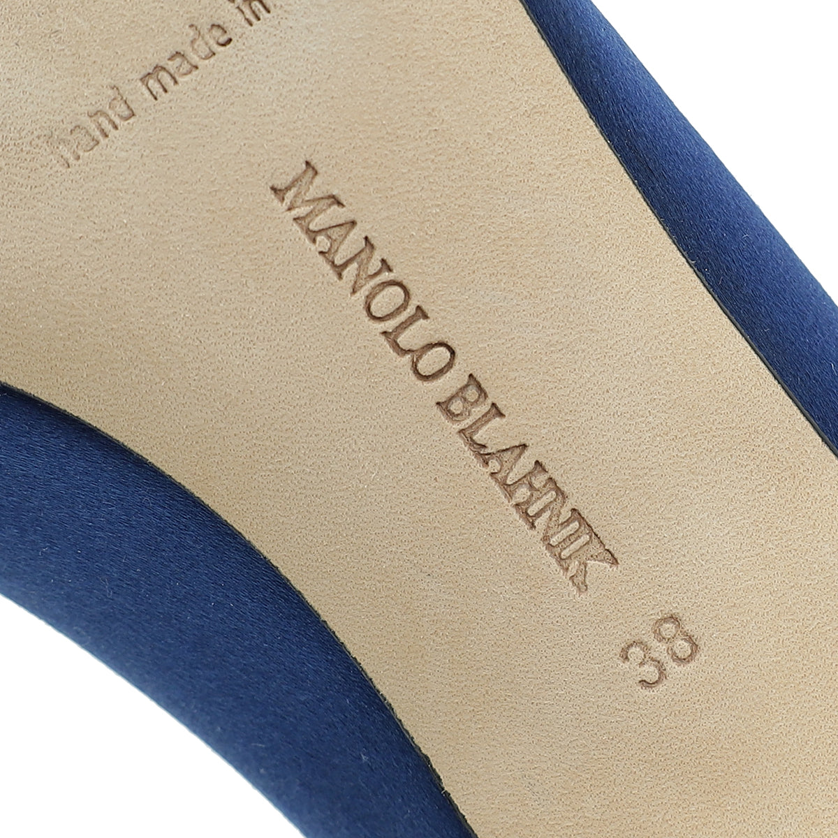 Manolo Blahnik Blue Satin Crystal Hangisi Pump 38