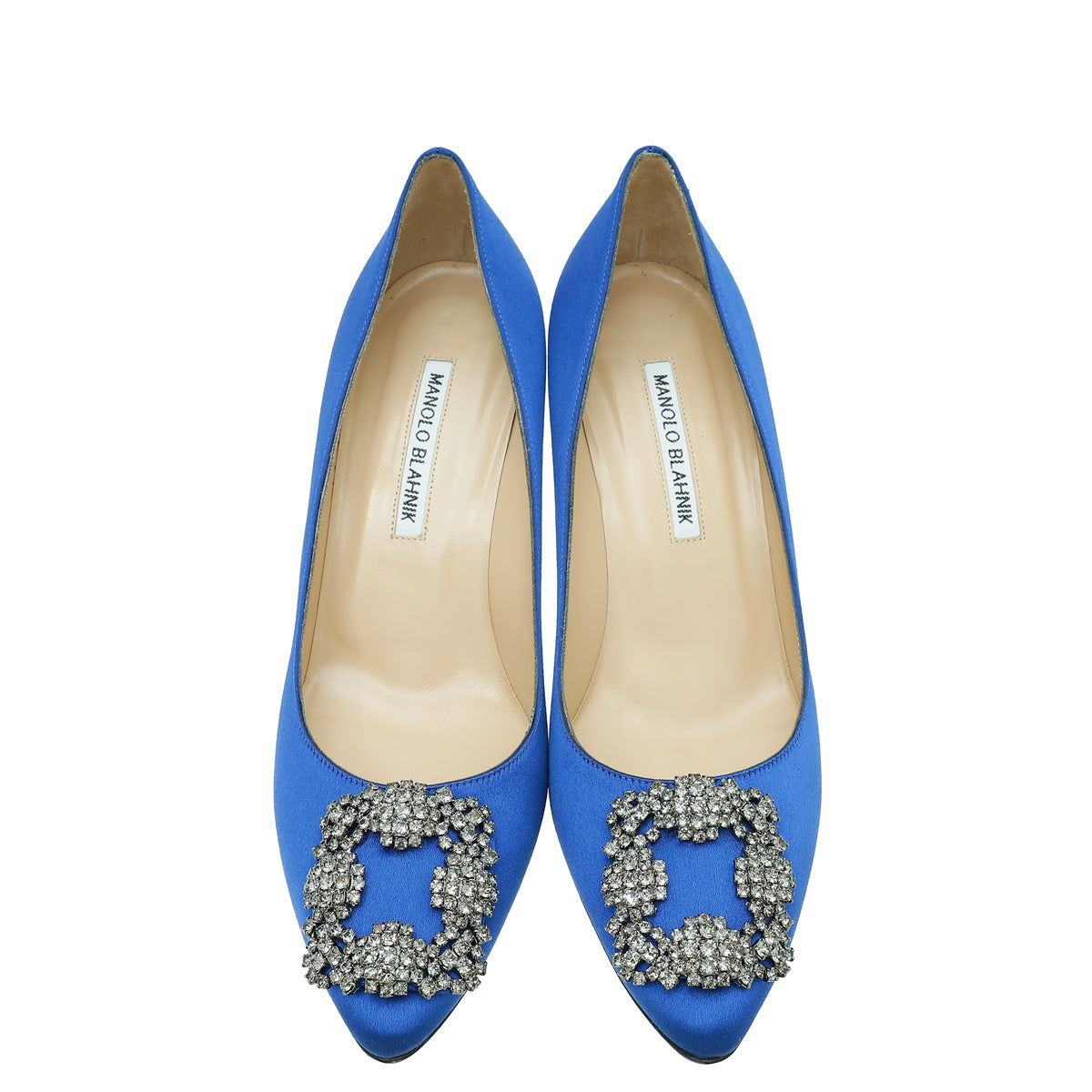 Manolo Blahnik Royal Blue Satin Hangisi Pumps 38