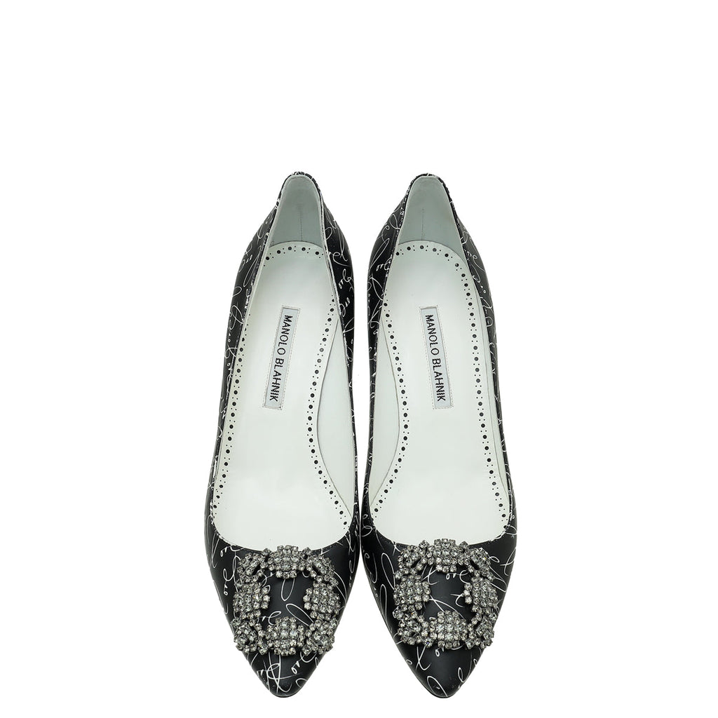 Manolo Blahnik Black Hangisi Love Pump 39.5
