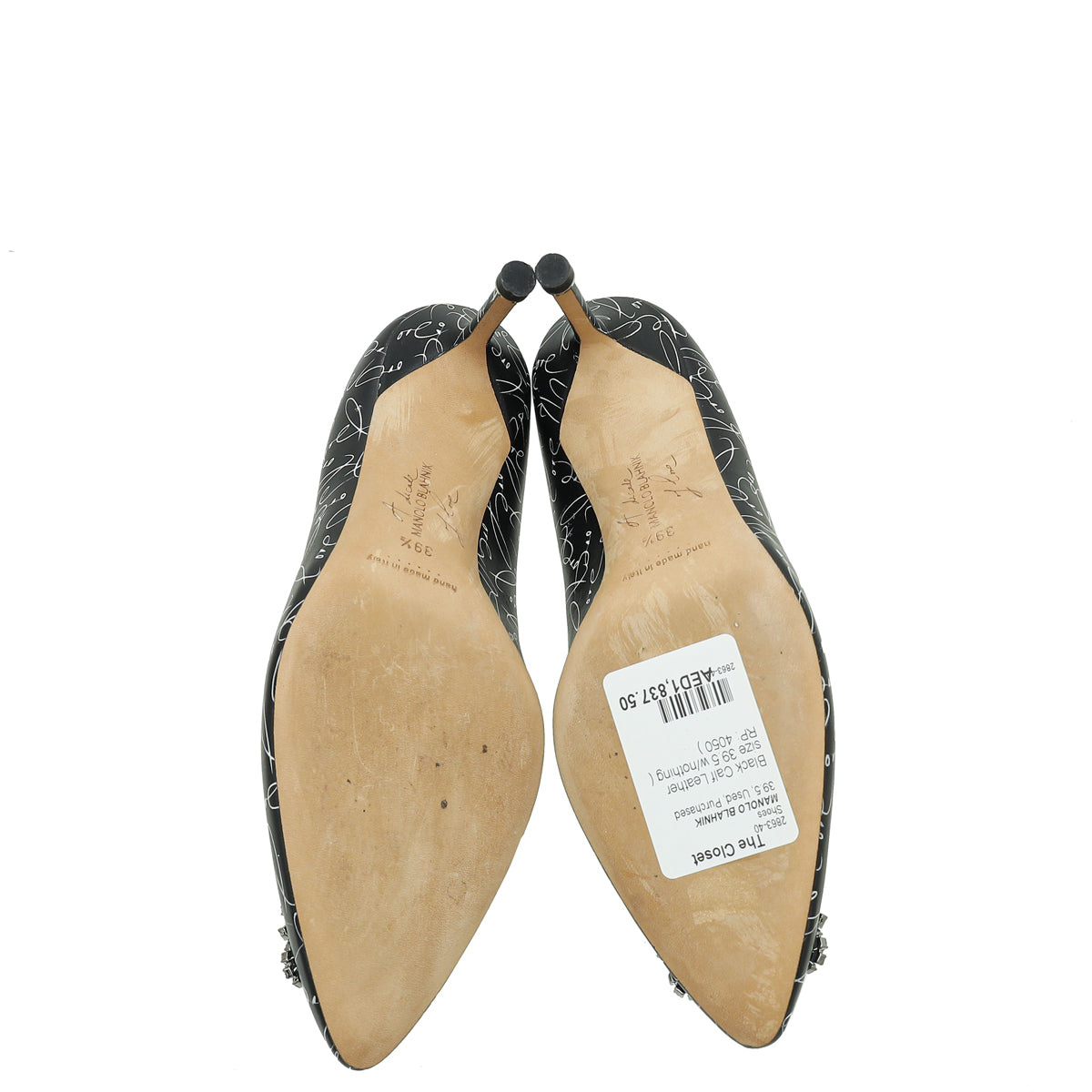Manolo Blahnik Black Hangisi Love Pump 39.5