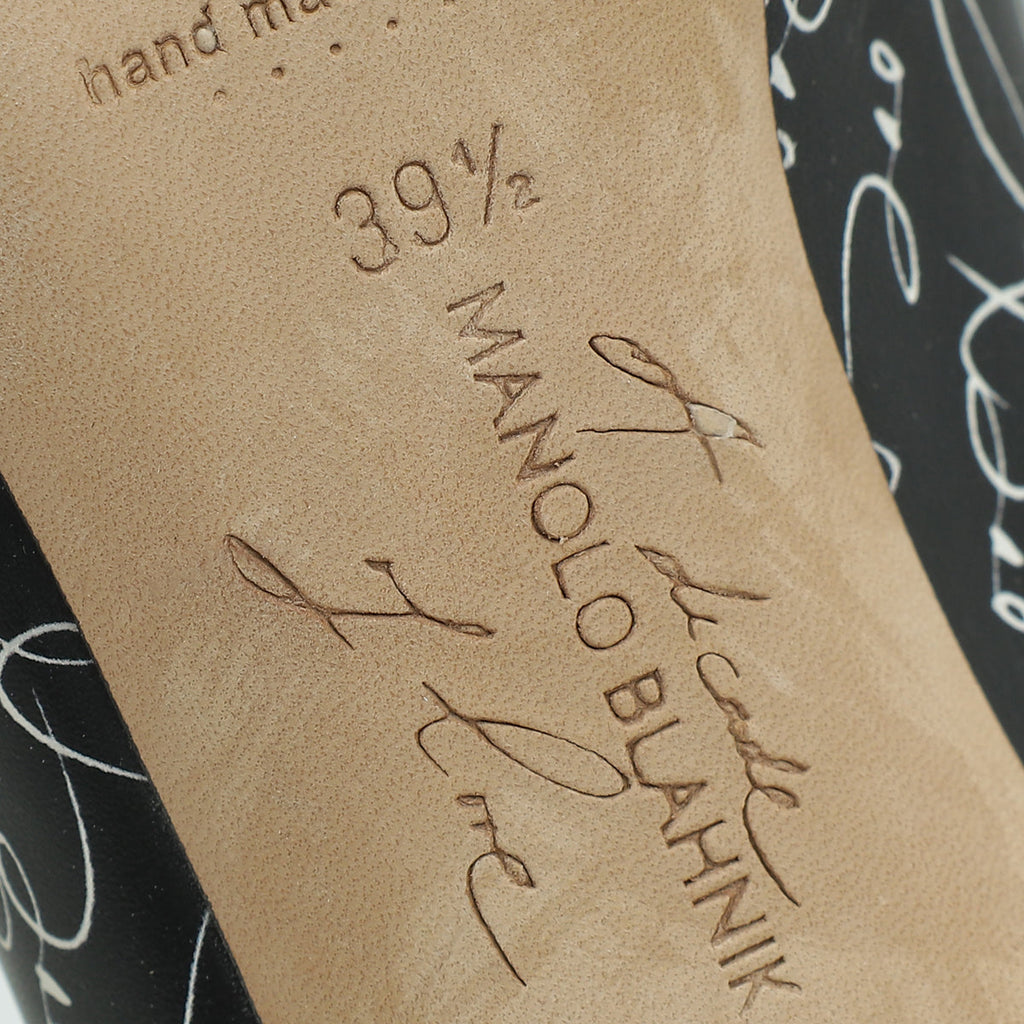 Manolo Blahnik Black Hangisi Love Pump 39.5