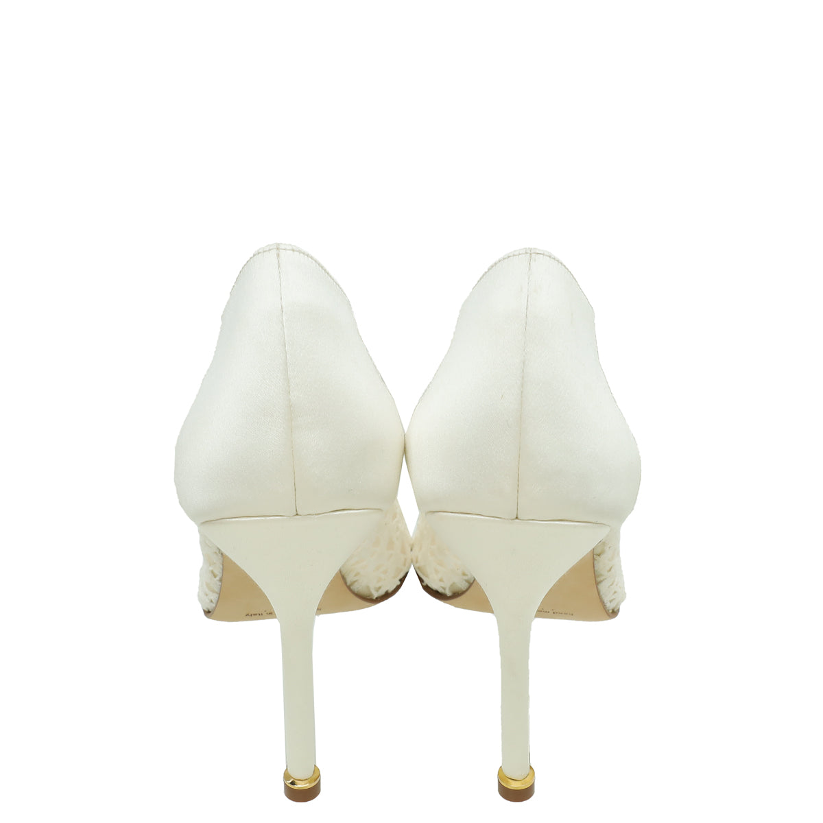 Manolo Blahnik White Hangisi Lace Embellished Pump 39
