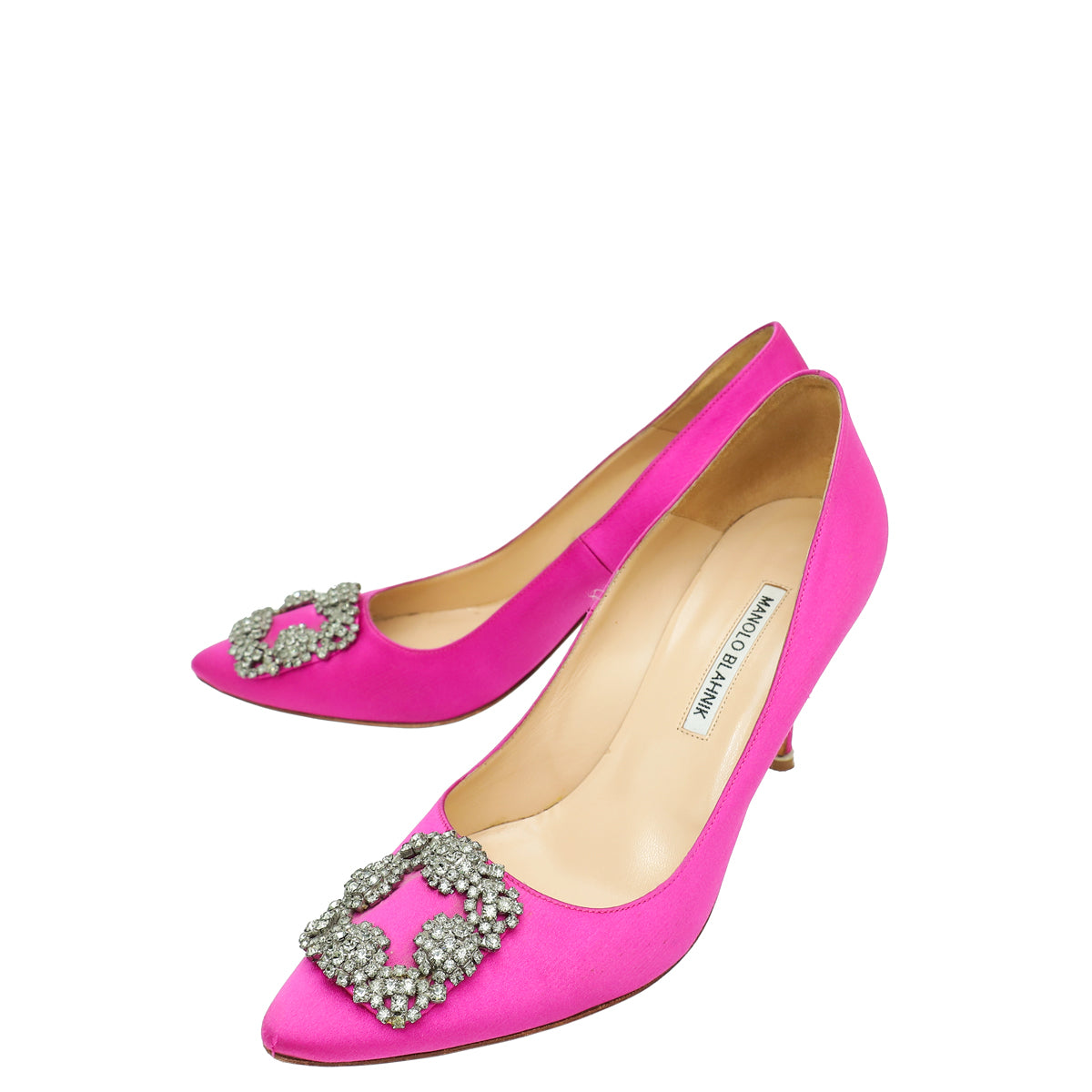 Manolo Blahnik Dark Fuchsia Satin Hangisi Pumps 39
