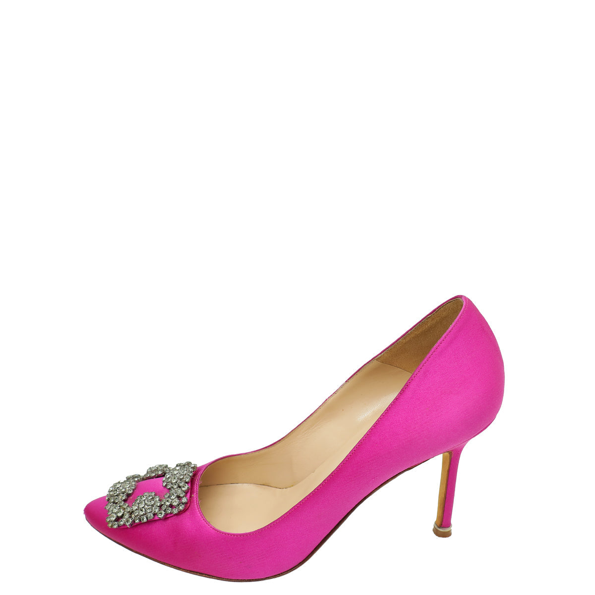 Manolo Blahnik Dark Fuchsia Satin Hangisi Pumps 39