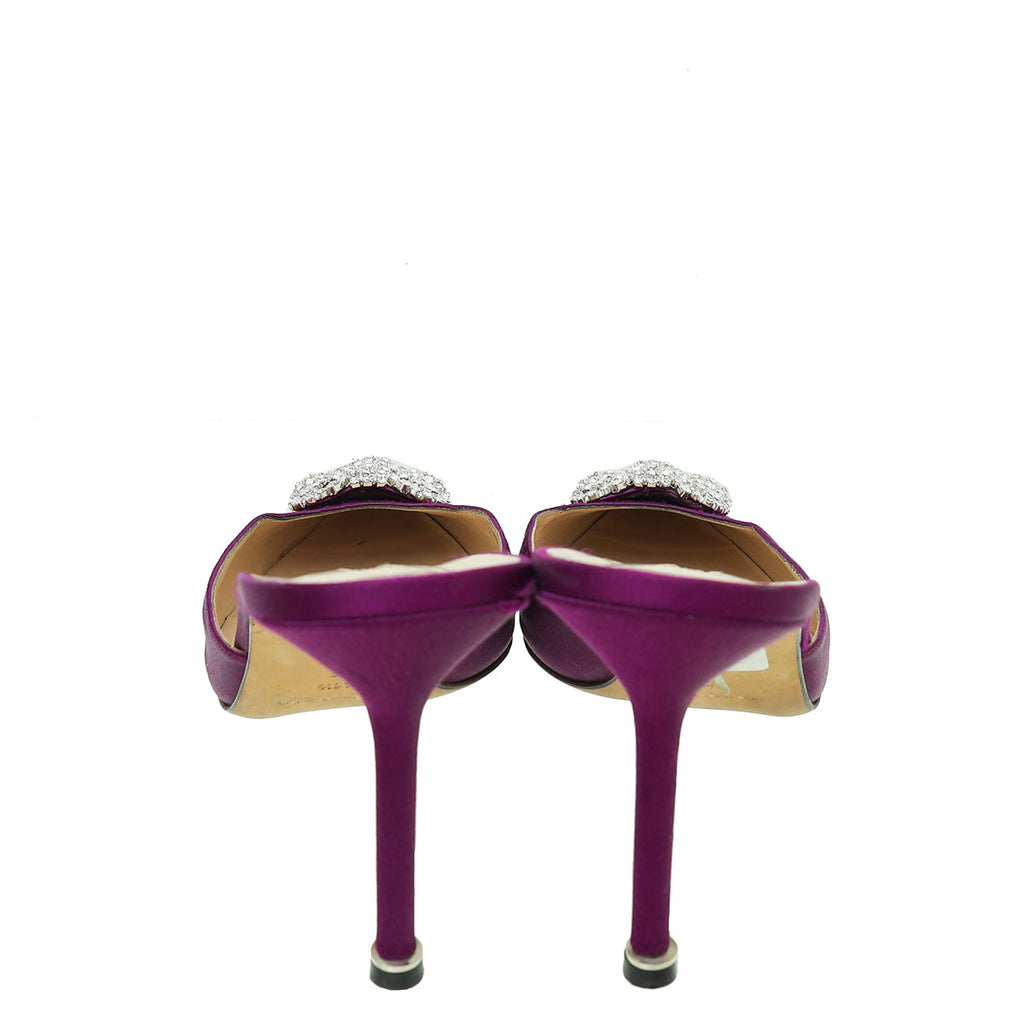Manolo Blahnik Violet Hangisi Mules 41.5