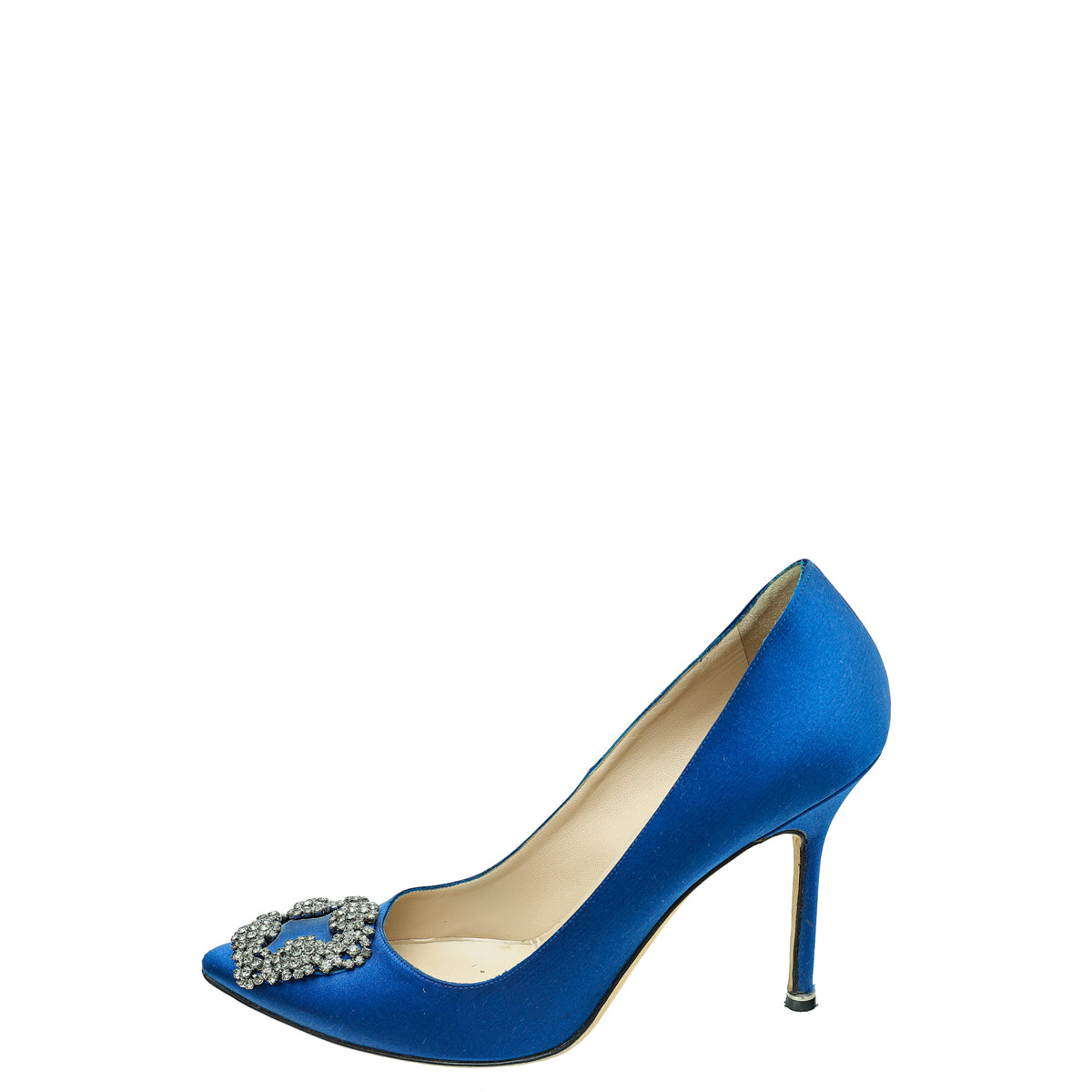 Manolo Blahnik Blue Satin Hangisi Pump 41