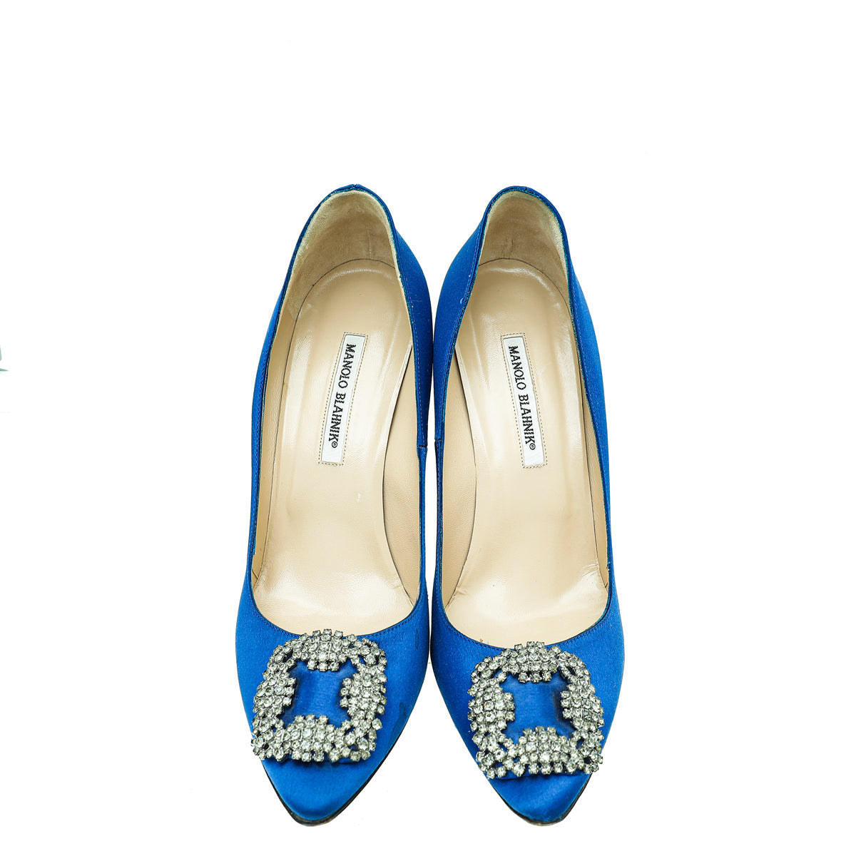 Manolo Blahnik Blue Satin Hangisi Pump 41