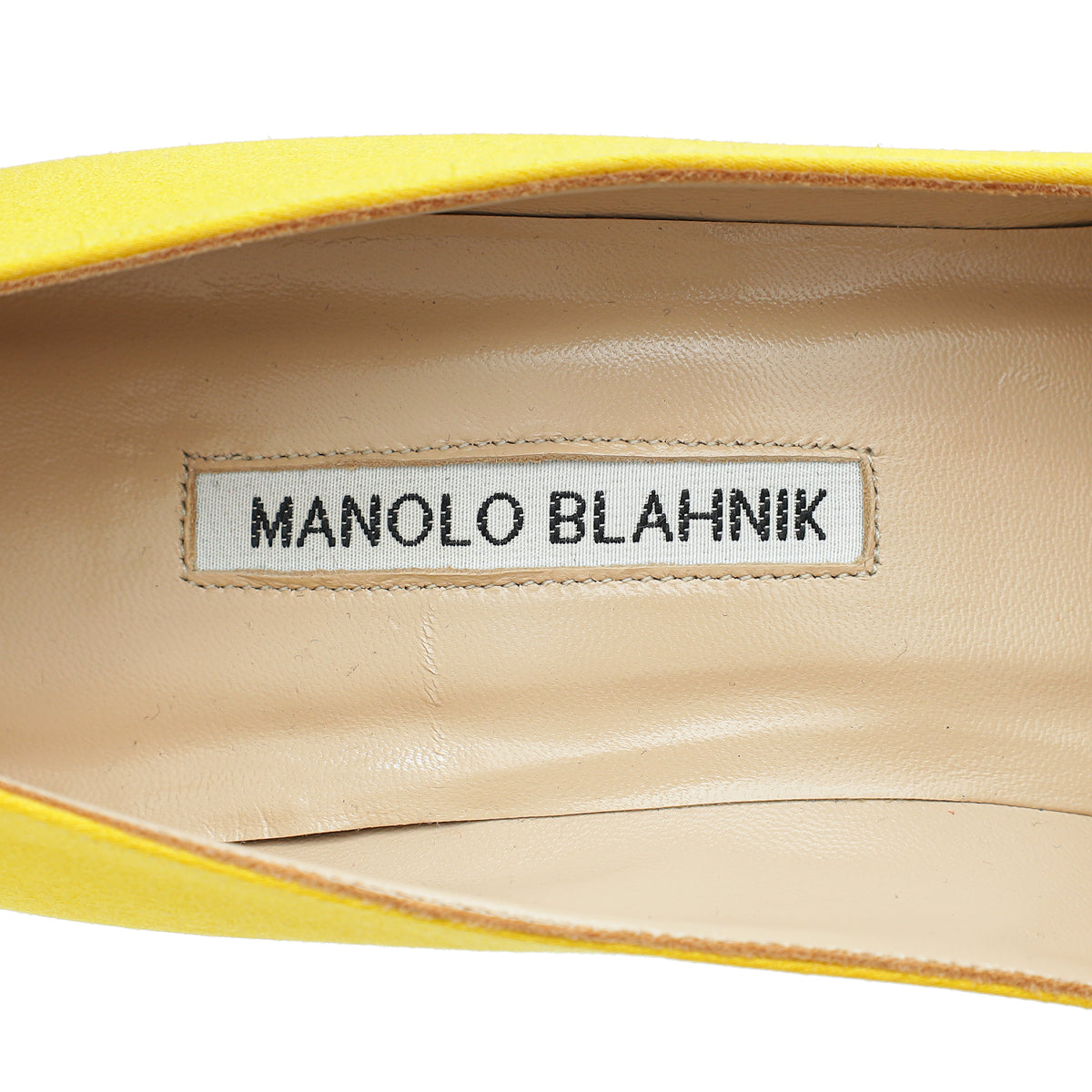 Manolo Blahnik Yellow Hangisi Embellished Satin Pump 38