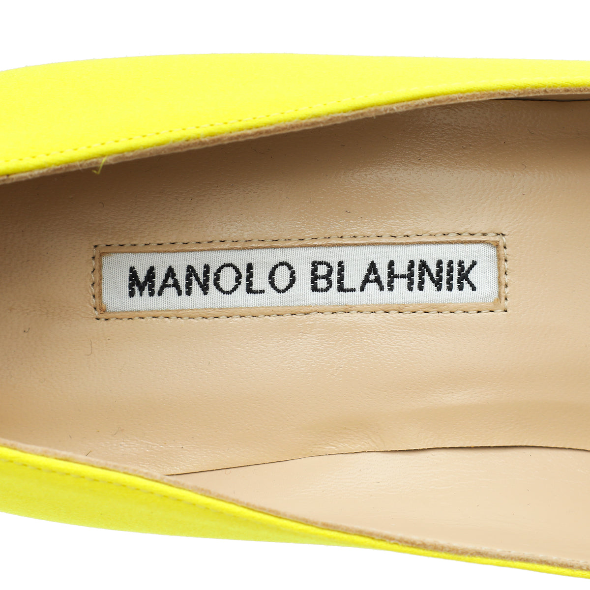 Manolo Blahnik Yellow Hangisi Embellished Satin Pump 38