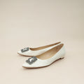 Manolo Blahnik Cream Hangisi Flats 41.5