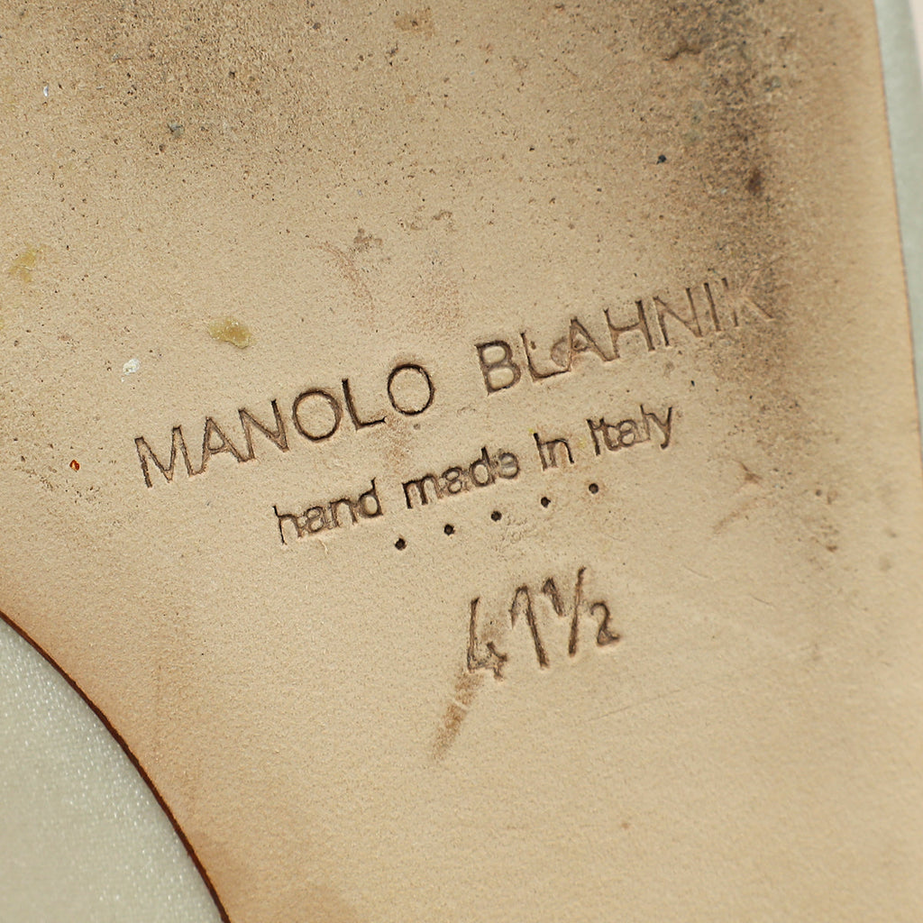 Manolo Blahnik Cream Hangisi Flats 41.5