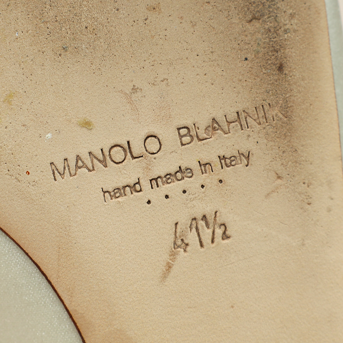 Manolo Blahnik Cream Hangisi Flats 41.5