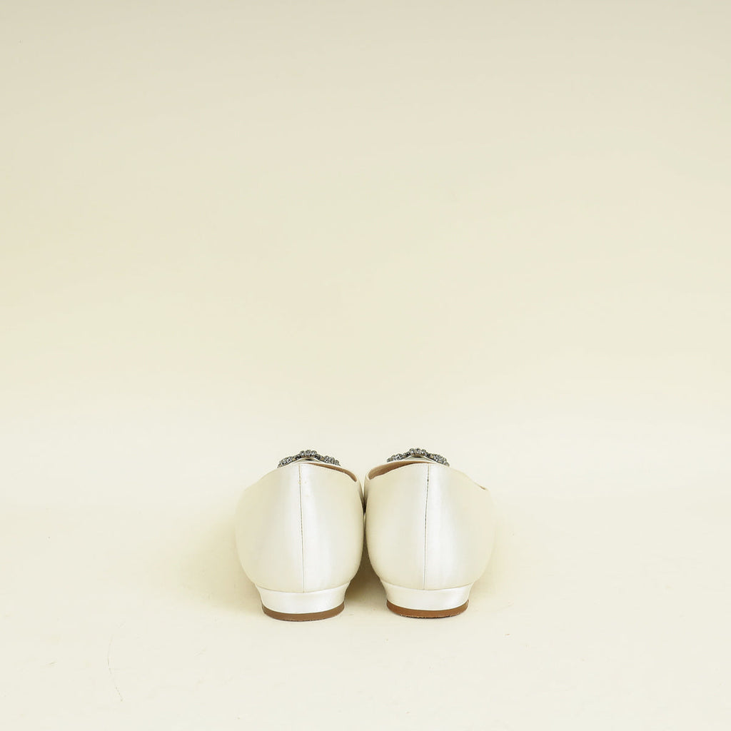 Manolo Blahnik Cream Hangisi Flats 41.5