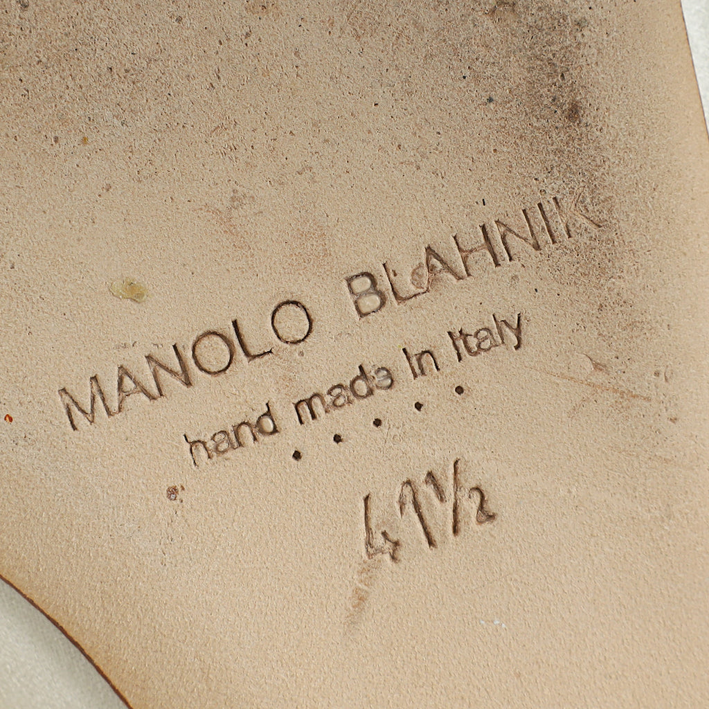 Manolo Blahnik Cream Hangisi Flats 41.5