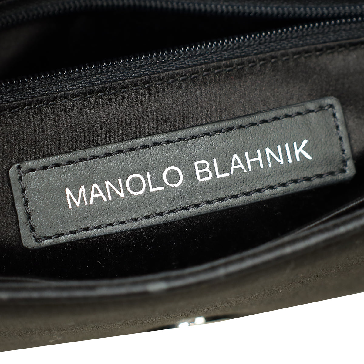 Manolo Blahnik Bicolor Satin Gothisi Jewel Buckle Clutch