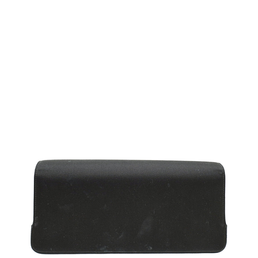Manolo Blahnik Bicolor Satin Gothisi Jewel Buckle Clutch