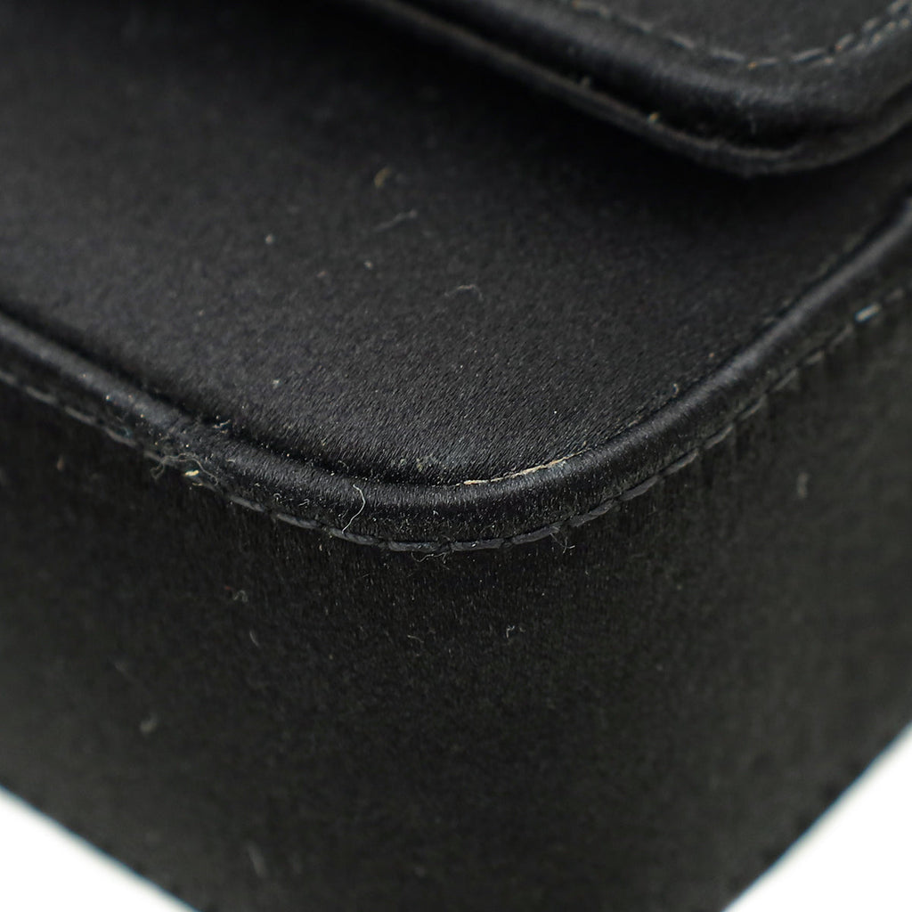 Manolo Blahnik Bicolor Satin Gothisi Jewel Buckle Clutch