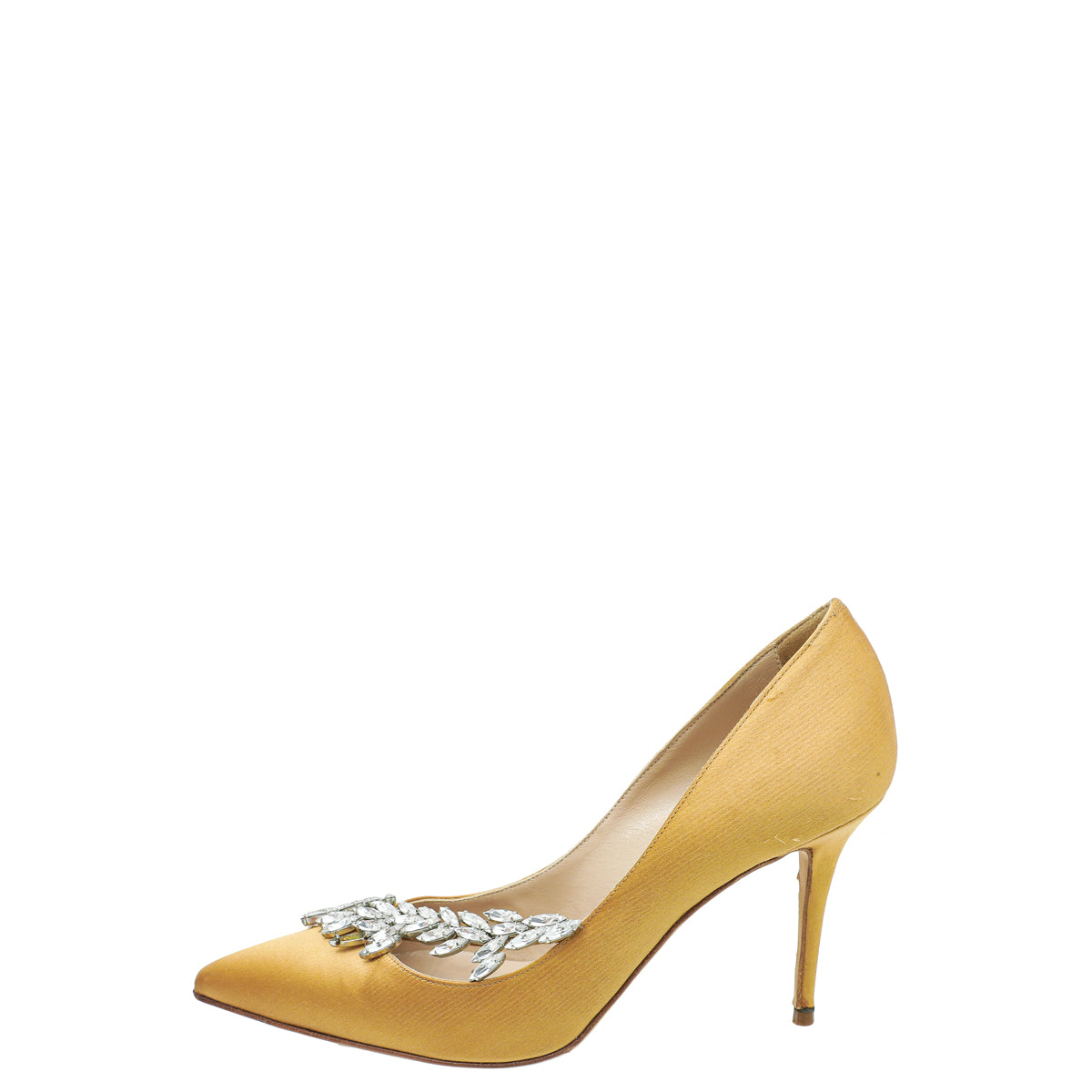 Manolo Blahnik Gold Nadira Pumps 37