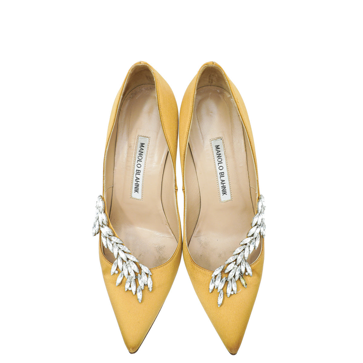 Manolo Blahnik Gold Nadira Pumps 37