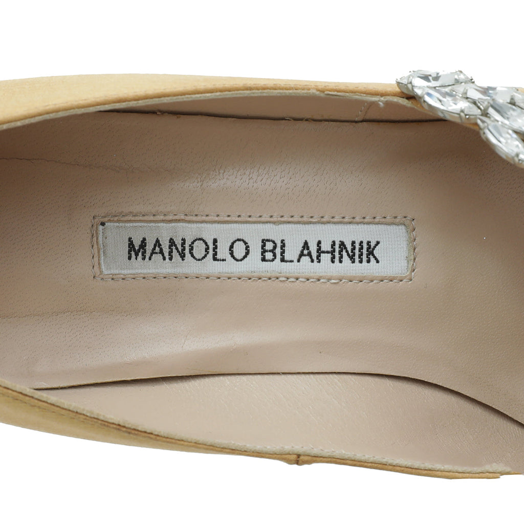 Manolo Blahnik Gold Nadira Pumps 37