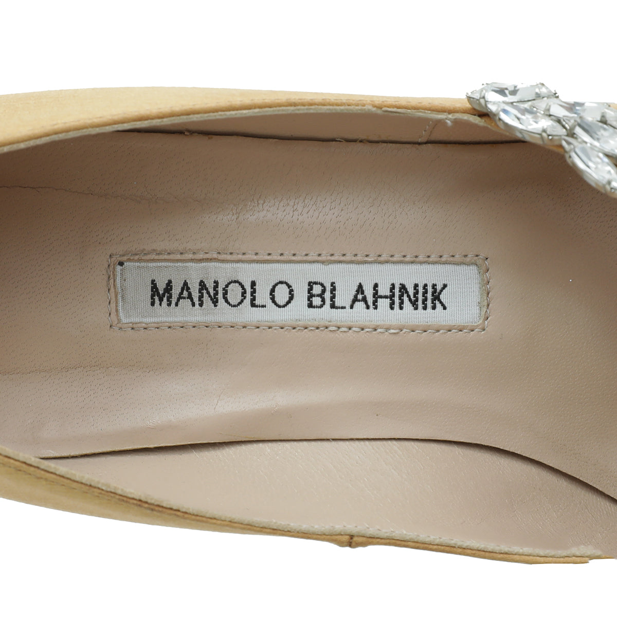 Manolo Blahnik Gold Nadira Pumps 37