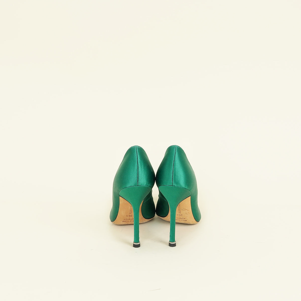 Manolo Blahnik Green Hangisi Buckle Pumps 36.5