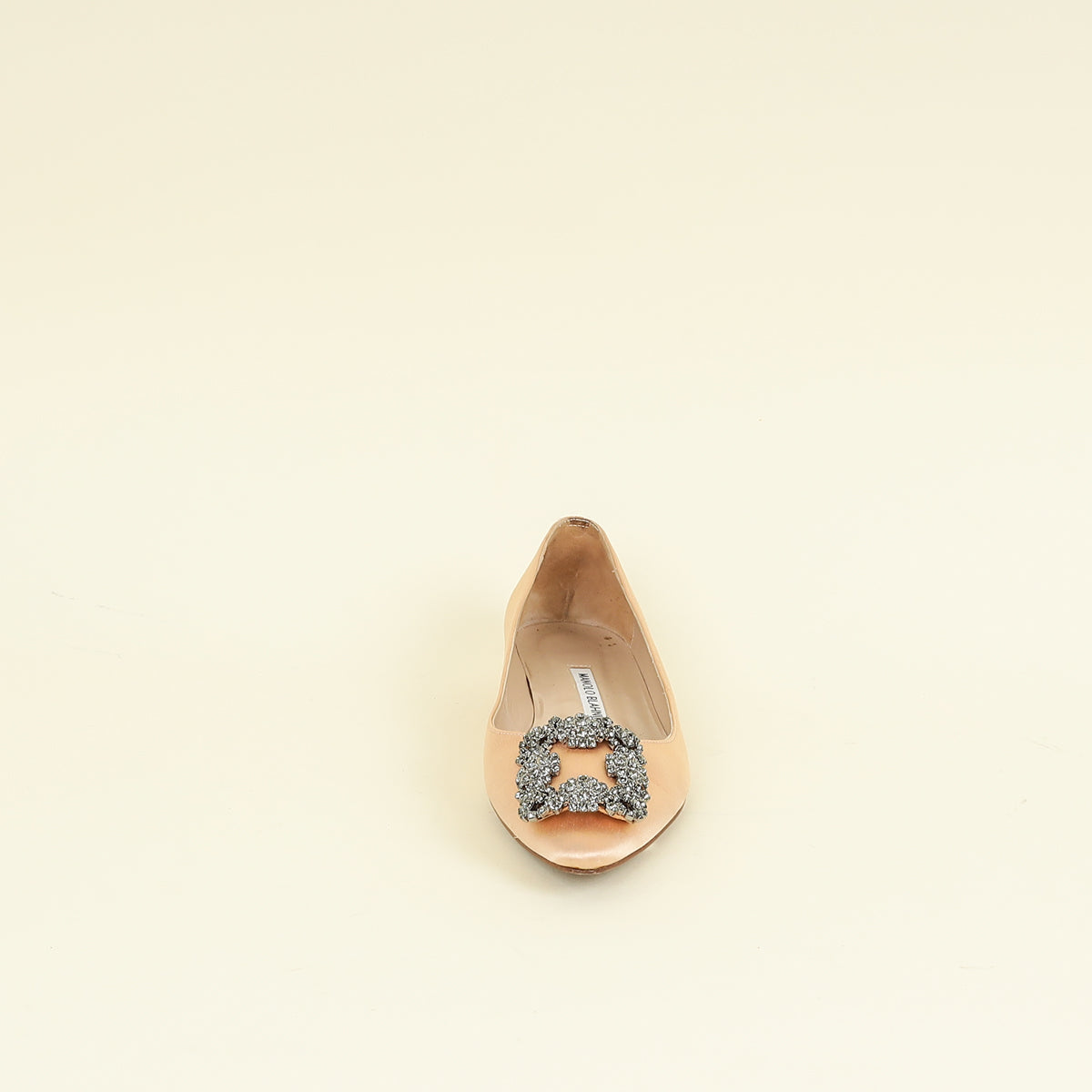 Manolo Blahnik Beige Hangisi Satin Ballerina Flats 36