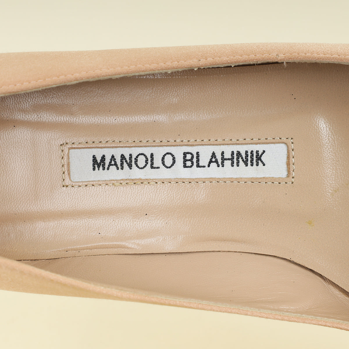 Manolo Blahnik Beige Hangisi Satin Ballerina Flats 36