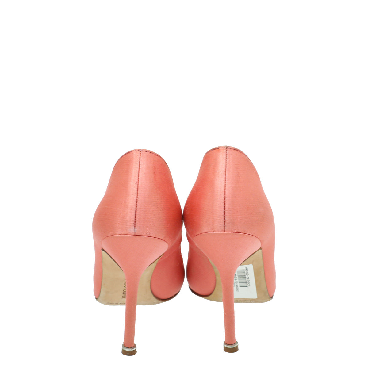 Manolo Blahnik Coral Satin Hangisi Pumps 37
