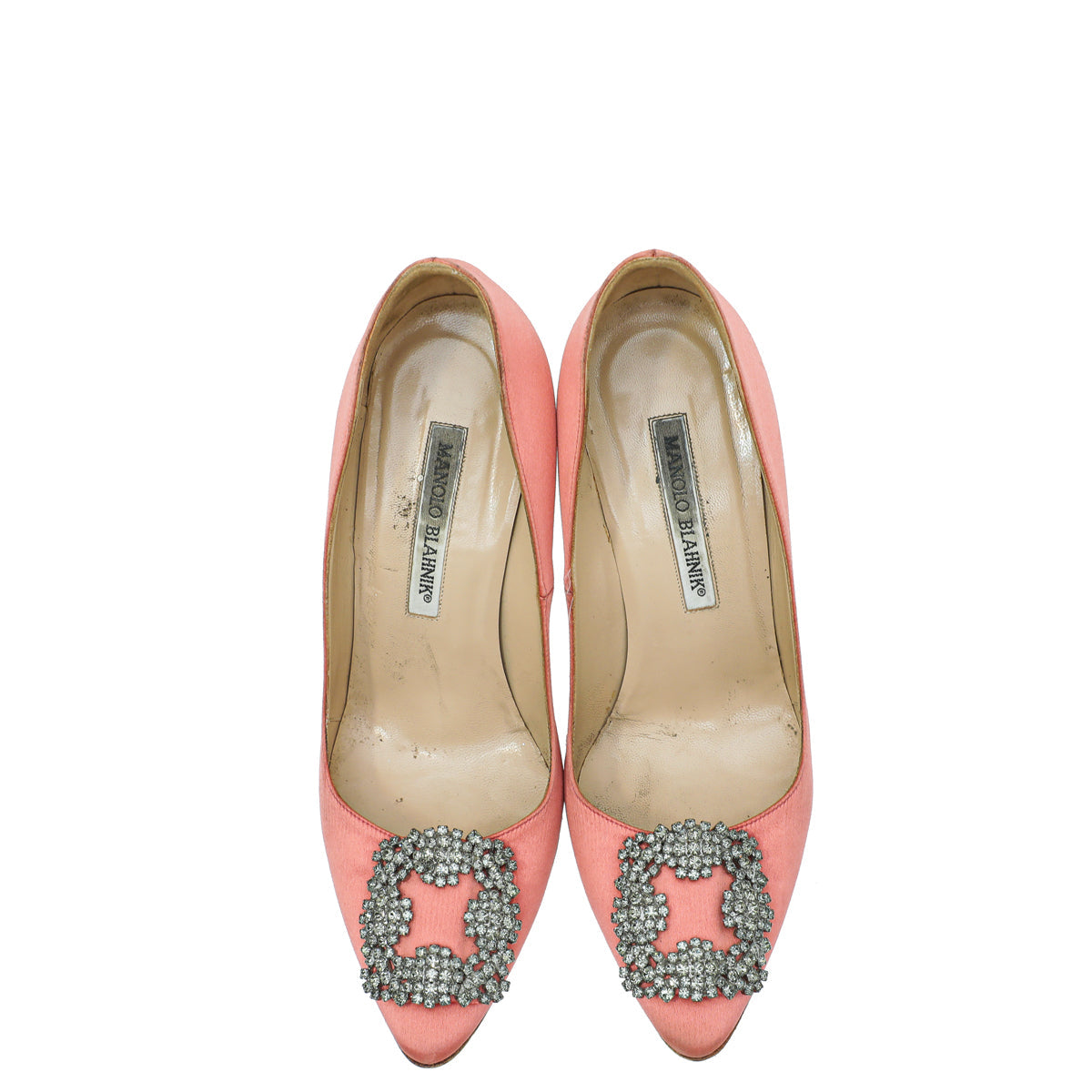 Manolo Blahnik Coral Satin Hangisi Pumps 37