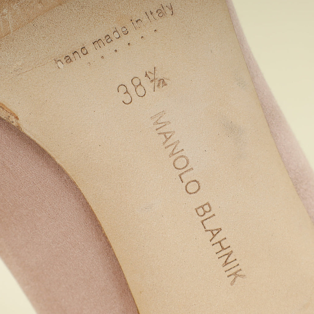 Manolo Blahnik Nude Hangisi 70 Bellini Satin Pump 38.5