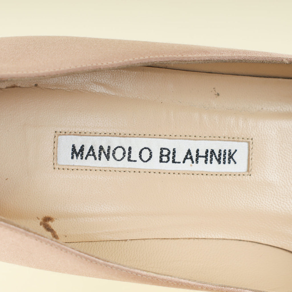 Manolo Blahnik Nude Hangisi 70 Bellini Satin Pump 38.5