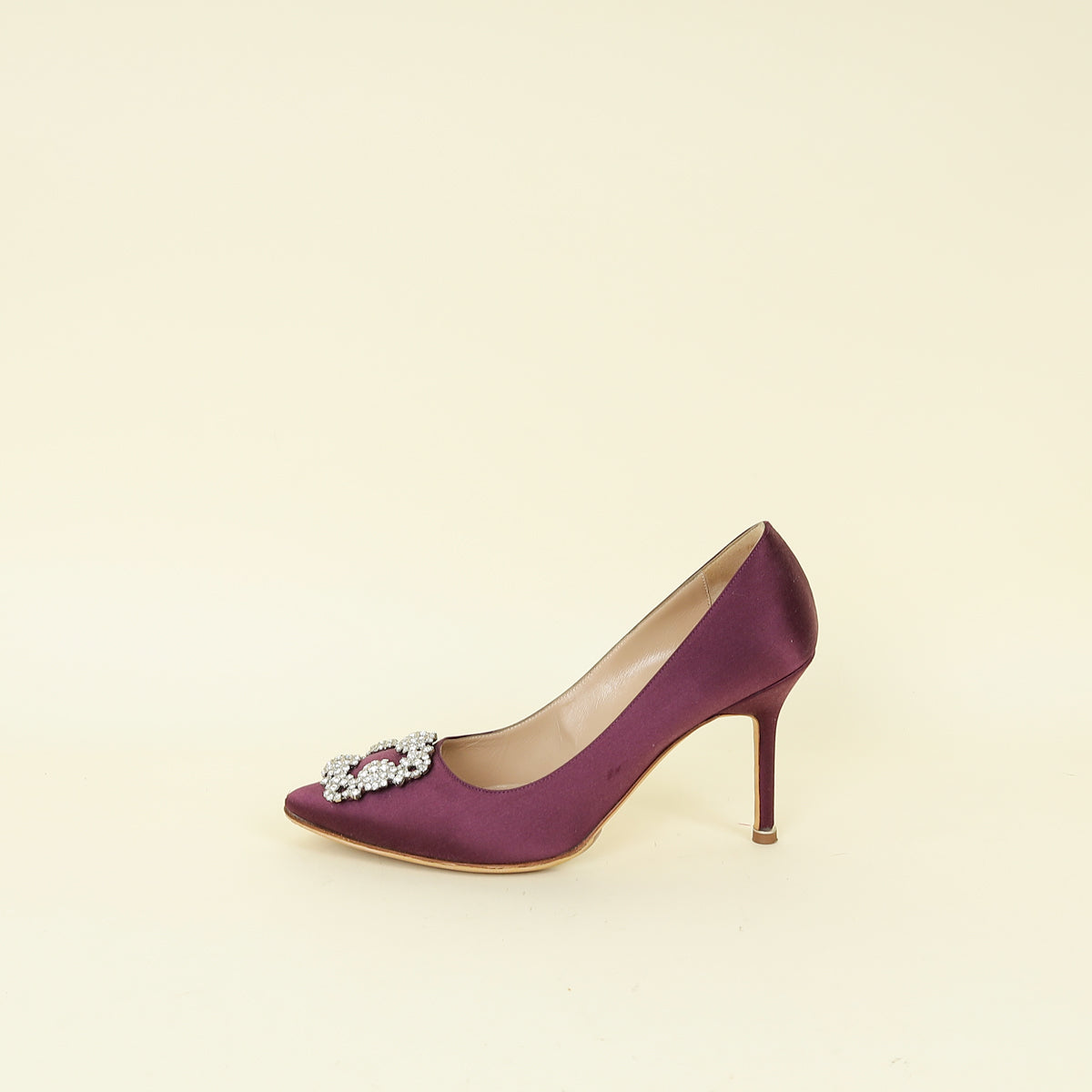 Manolo Blahnik Purple Hangisi Satin Pump 38.5