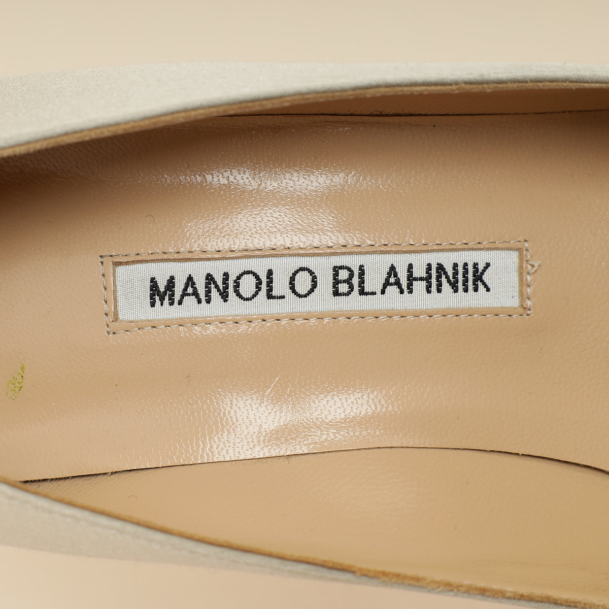 Manolo Blahnik Light Grey Hangisi Satin Embellished Pump 38