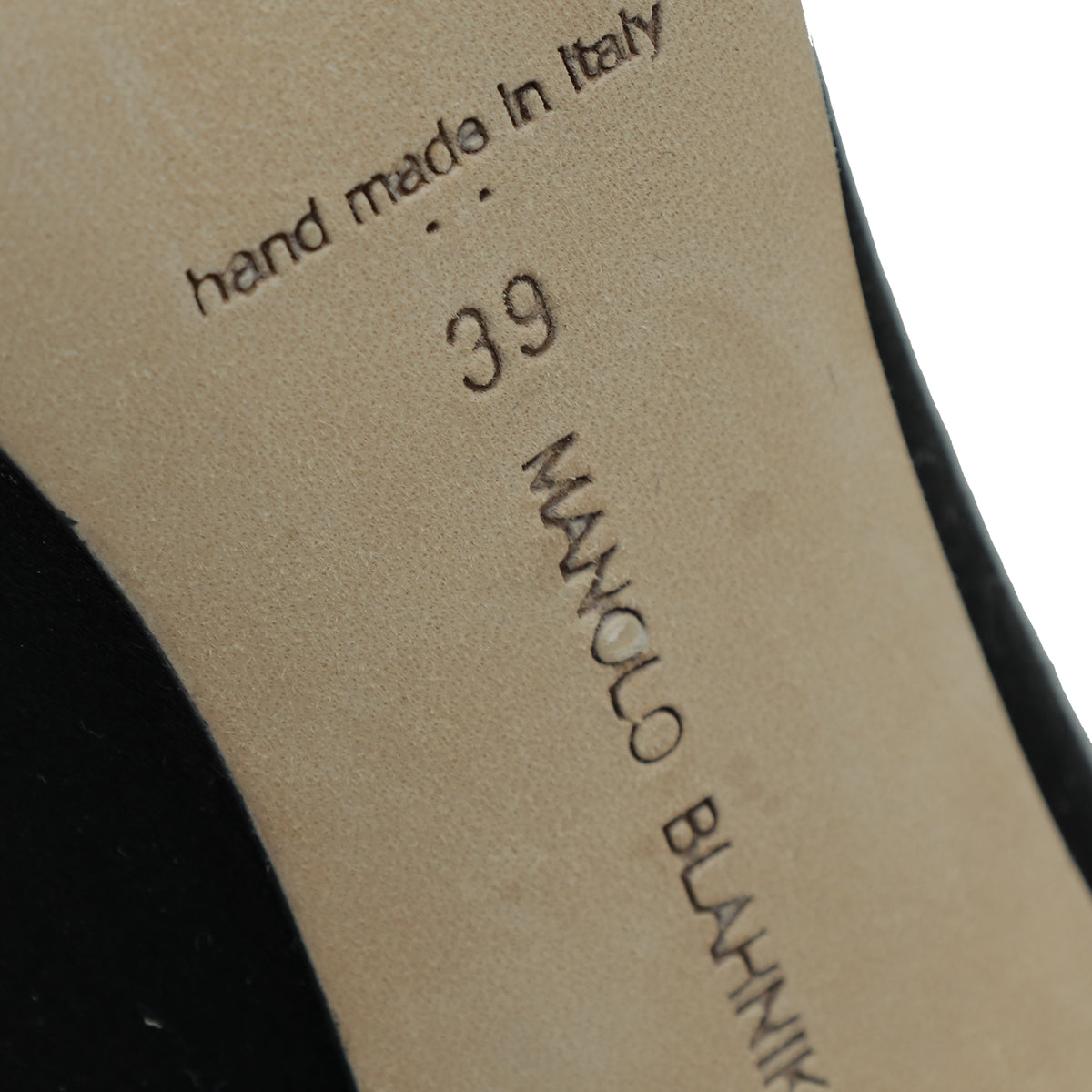 Manolo BlahniK Black Satin Hangisi Crystal Pump 39