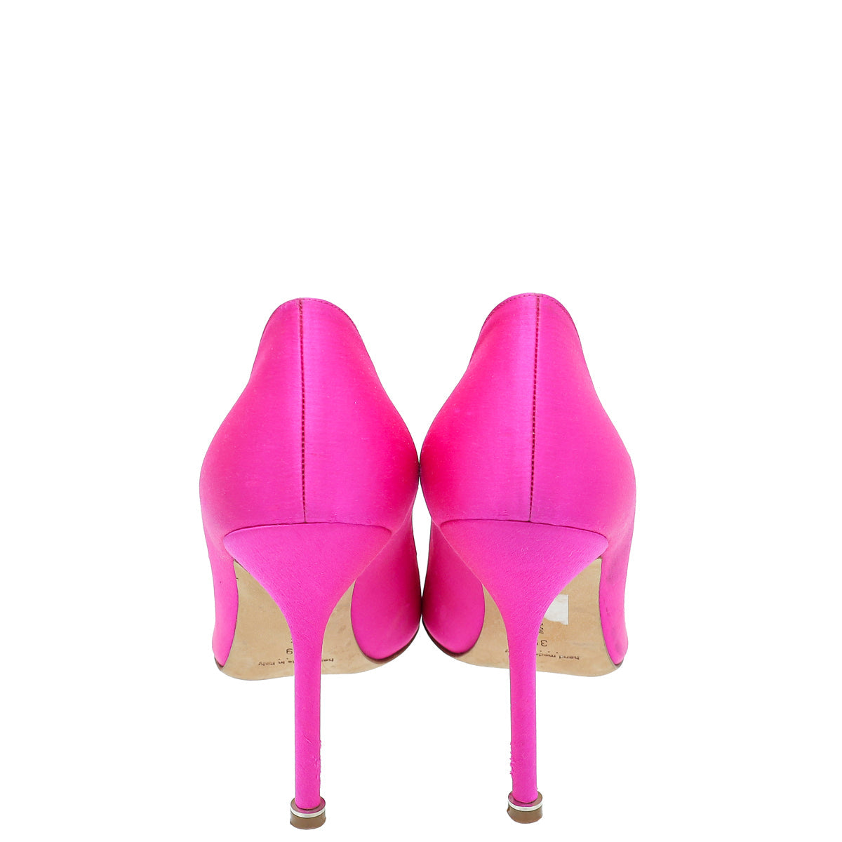 Manolo Blahnik Neon Fuchsia Satin Hangisi Pumps 39