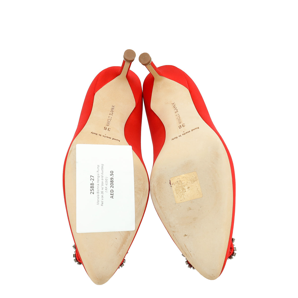 Manolo Blahnik Red Hangisi Pump 36