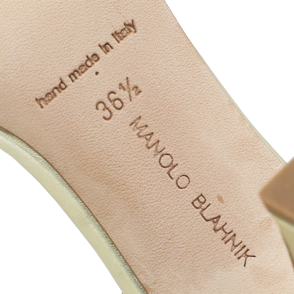 Manolo Blahnik Metallic Gold Callasli Slingback 36.5