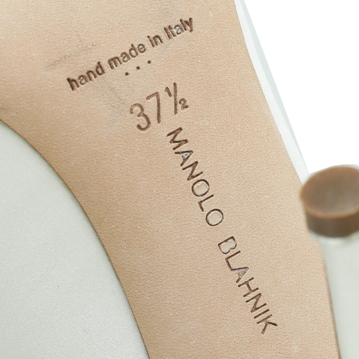 Manolo Blahnik White Satin Hangisi Pump 37.5