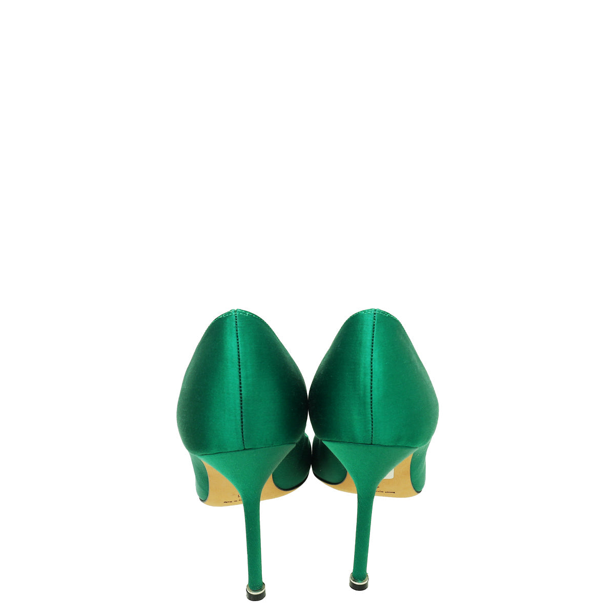 Manolo Blahnik Green Satin Hangisi Pumps 41