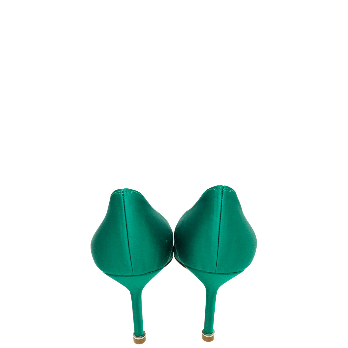 Manolo Blahnik Emerald Green Hangisi Satin Embellished Pump 39