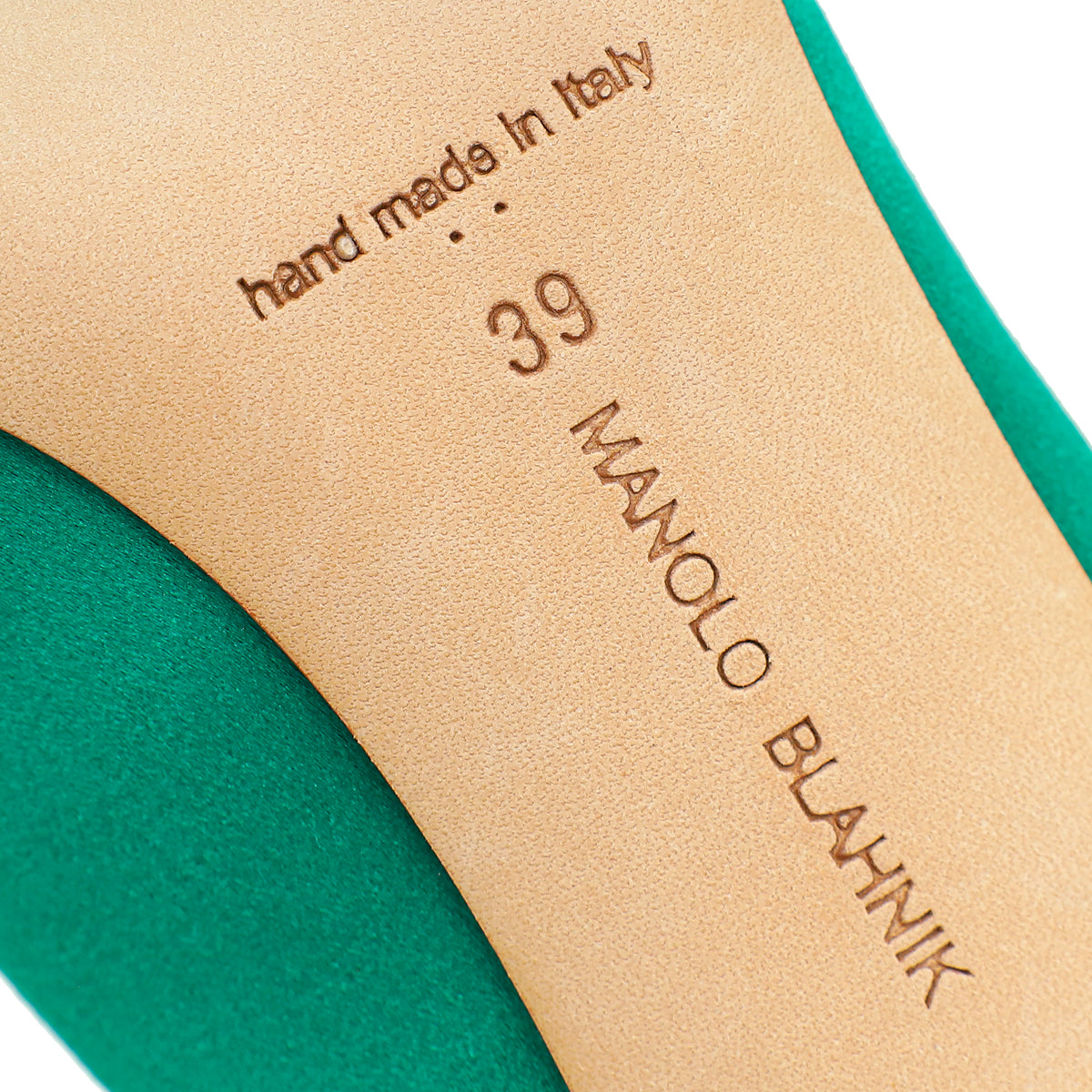 Manolo Blahnik Emerald Green Hangisi Satin Embellished Pump 39
