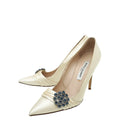Manolo Blahnik Ivory Satin Perdu Pump 40.5