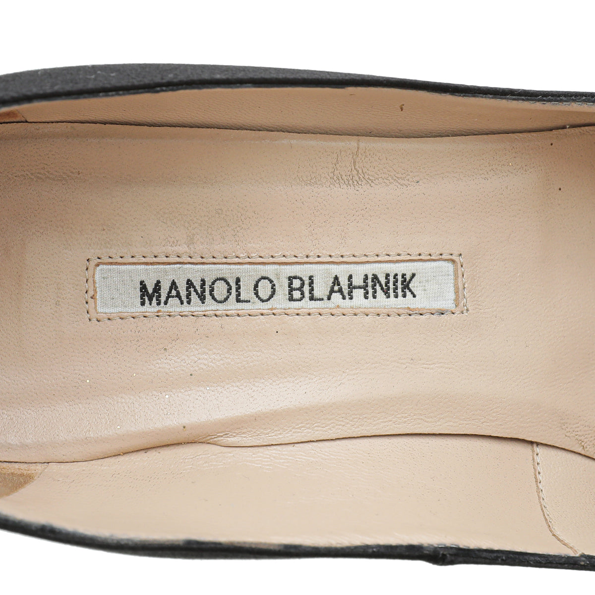 Manolo Blahnik Black Satin Hangisi Pearl Buckle Pump 41