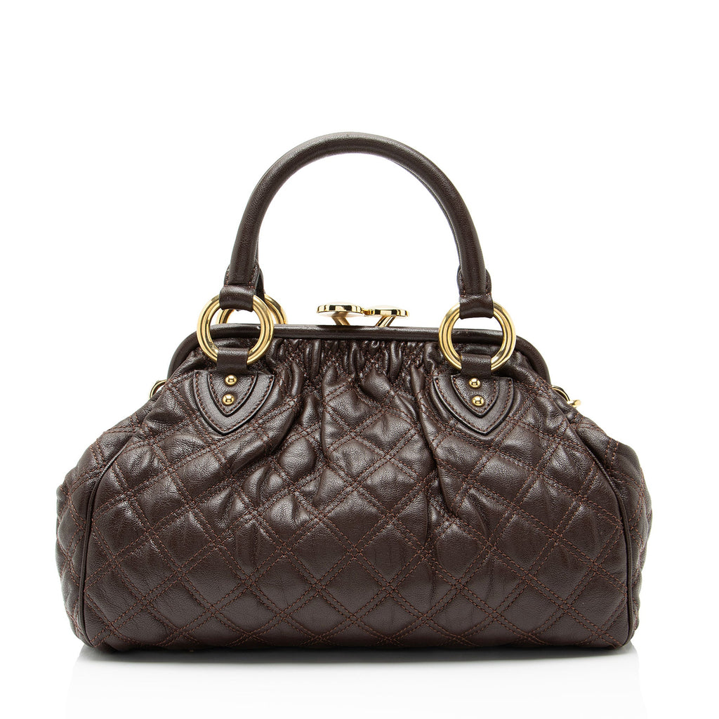Marc Jacobs Quilted Lambskin Stam Satchel