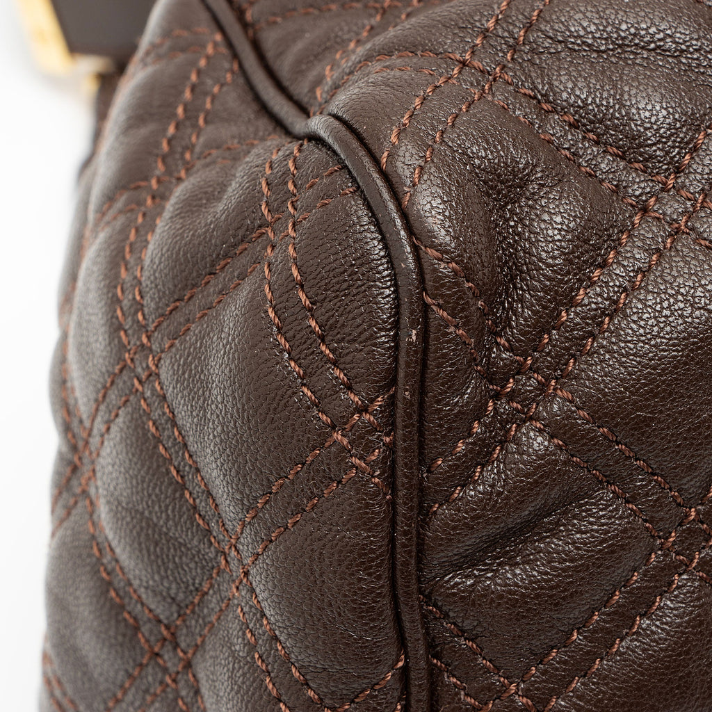 Marc Jacobs Quilted Lambskin Stam Satchel