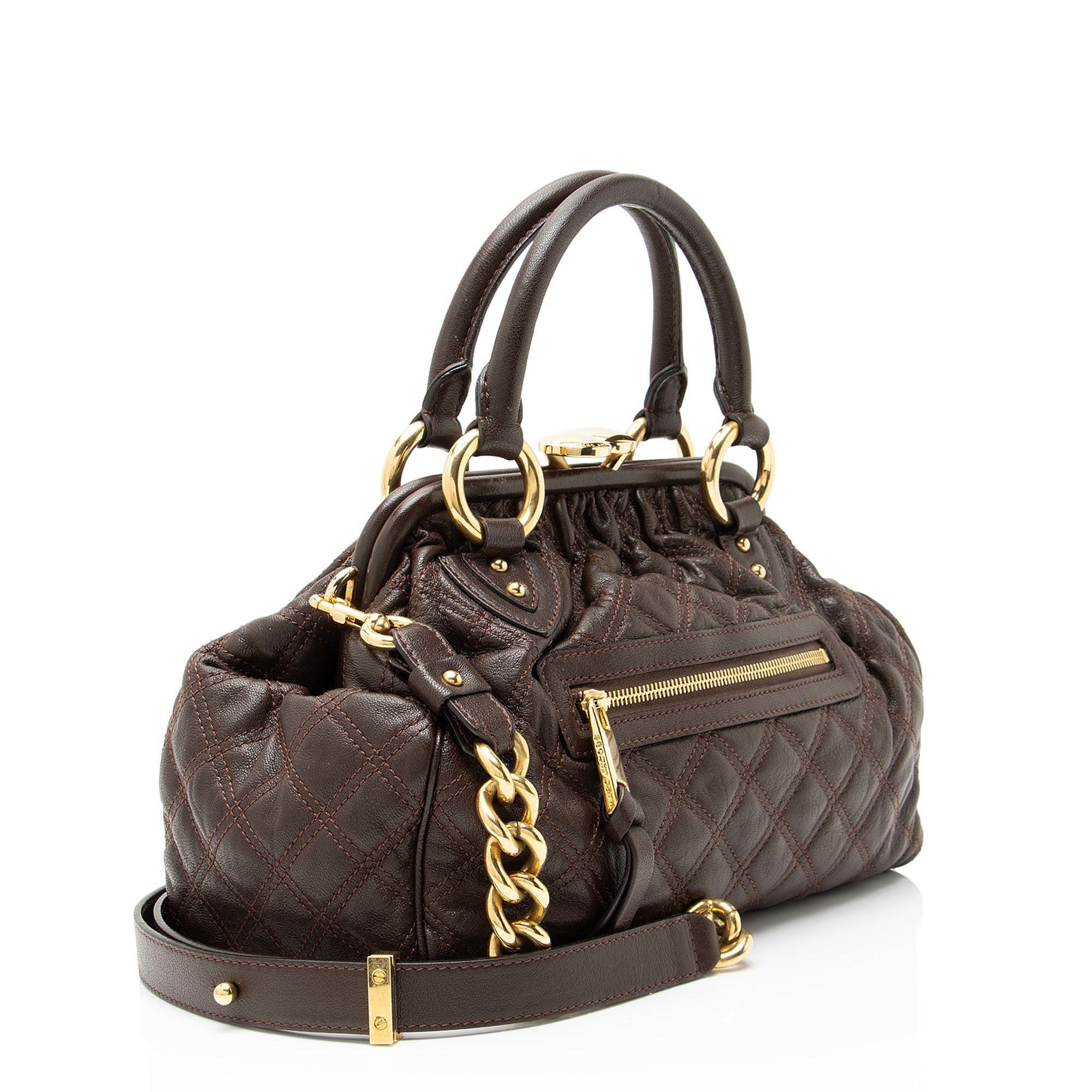 Marc Jacobs Quilted Lambskin Stam Satchel