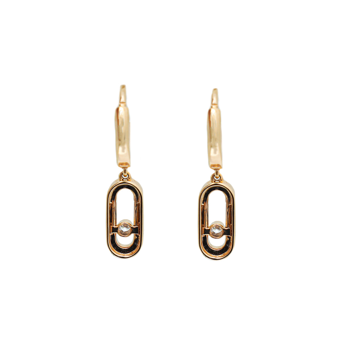 Messika 18K Pink Gold Diamond Move Uno Hoop Earrings