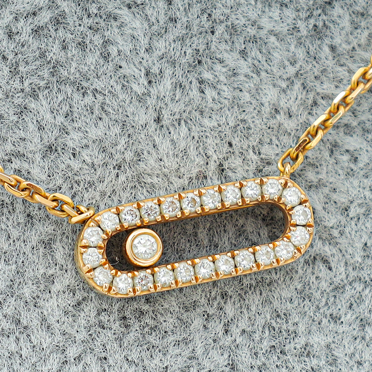 Messika 18K Rose Gold Move Uno 2 Rows Pavé Diamond Necklace